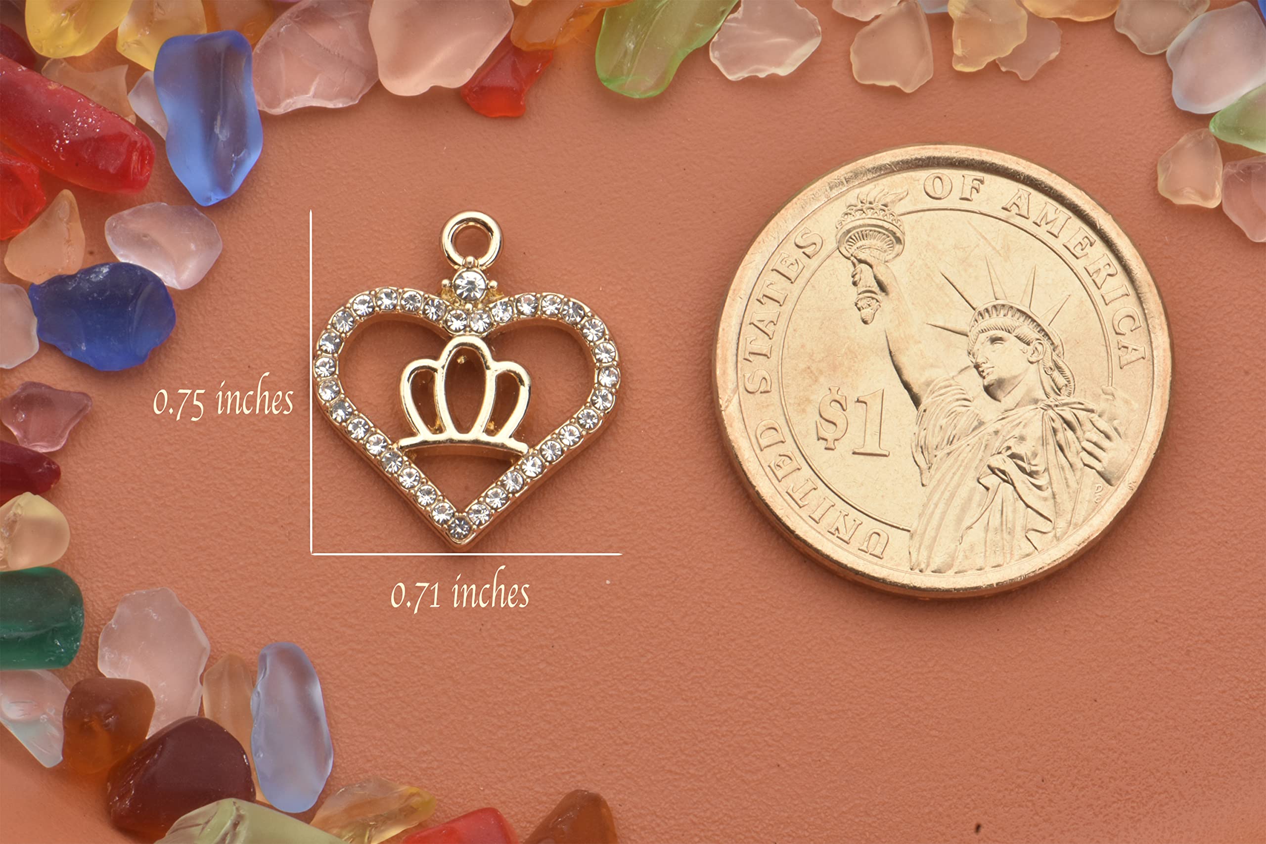 20Pcs Gold Plated Rhinestone Charms - Sparkling Pave Crystal Pendants for Necklace & Bracelet Making - DIY Jewelry Crafting Supplies - Perfect for Wedding, Party & Gift Accessories