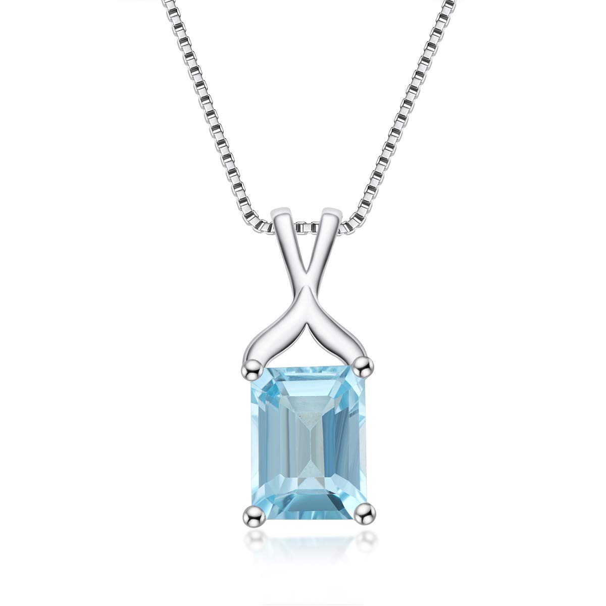 Light Blue Natural Topaz Necklace for Women - 925 Sterling Silver Hypoallergenic Gemstone Pendant Jewelry | Elegant Gift for Her, Birthday, Anniversary & Graduation | Perfect for Everyday Wear, Date Nights & Special Occasions