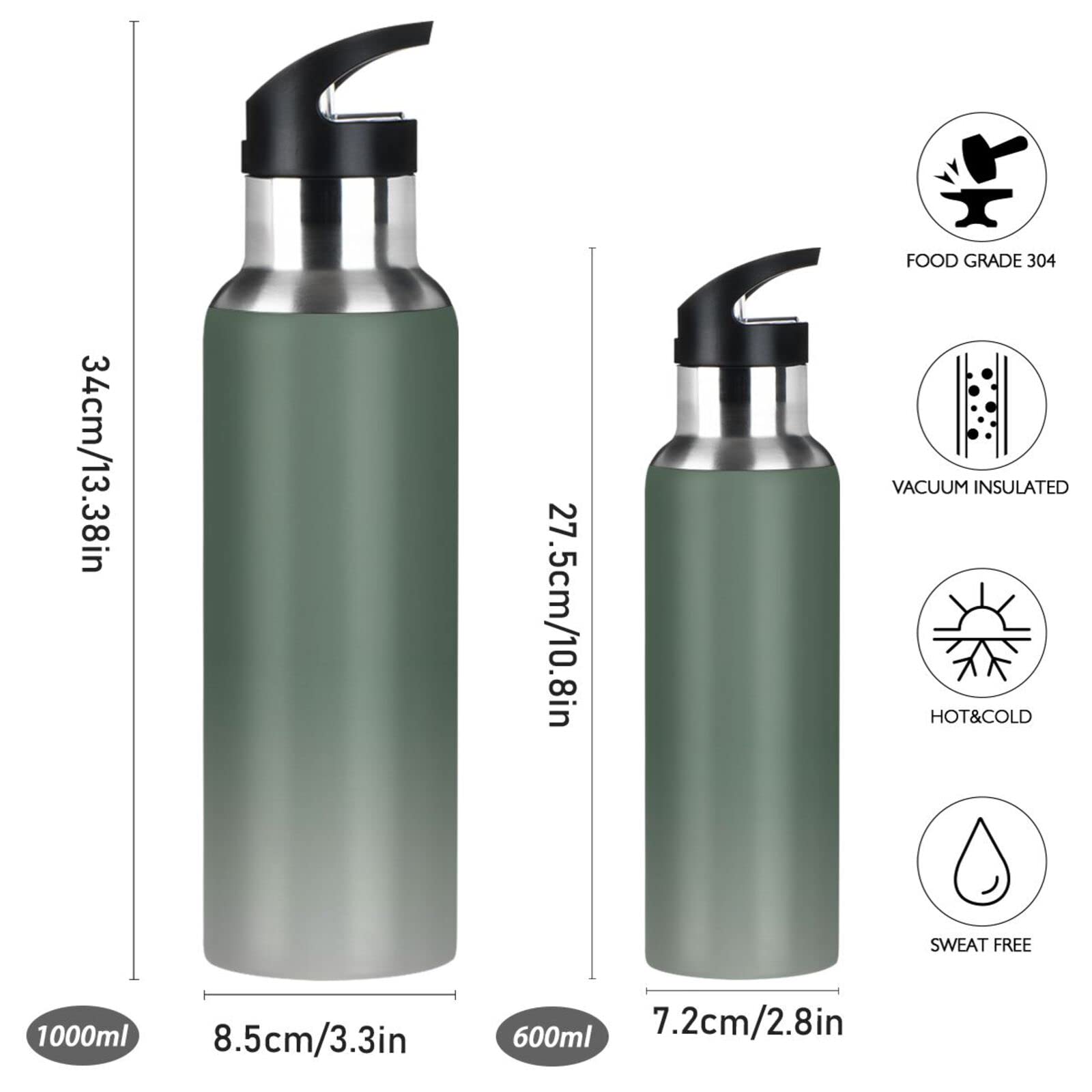 Monkey Banana Insulated Stainless Steel Water Bottle with Straw Lid - 20oz BPA-Free Vacuum Flask for Hiking, Camping, Gym & Outdoor Activities | Leakproof Handle Design for Kids & Adults