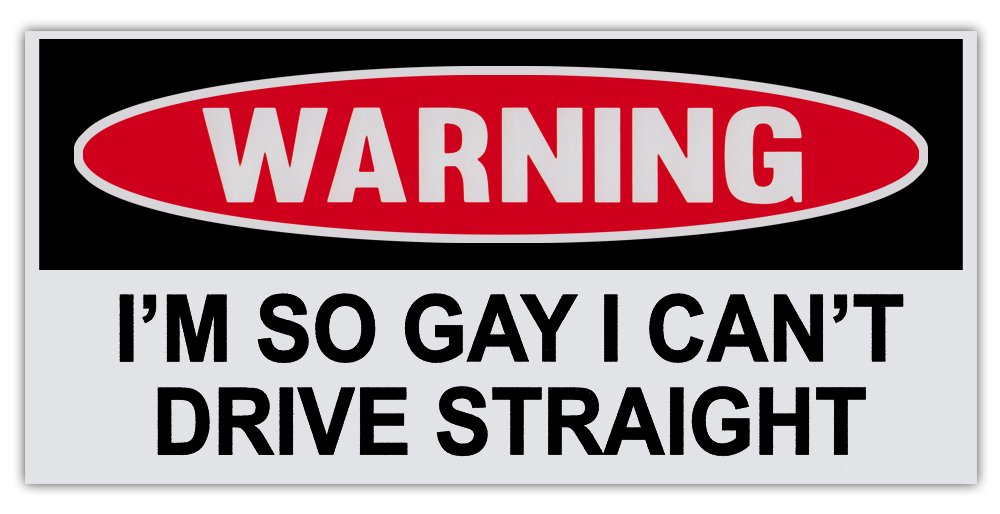 Funny Gay Pride Bumper Sticker - 6x3 Inch for Cars & Laptops