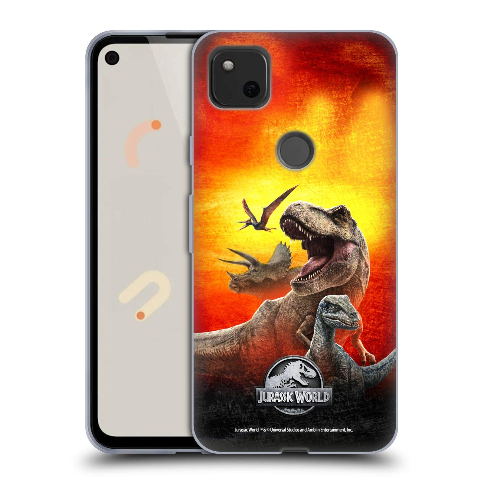 Jurassic World Dinosaur Gel Case for Google Pixel 4a - Movie Licensed Phone Cover