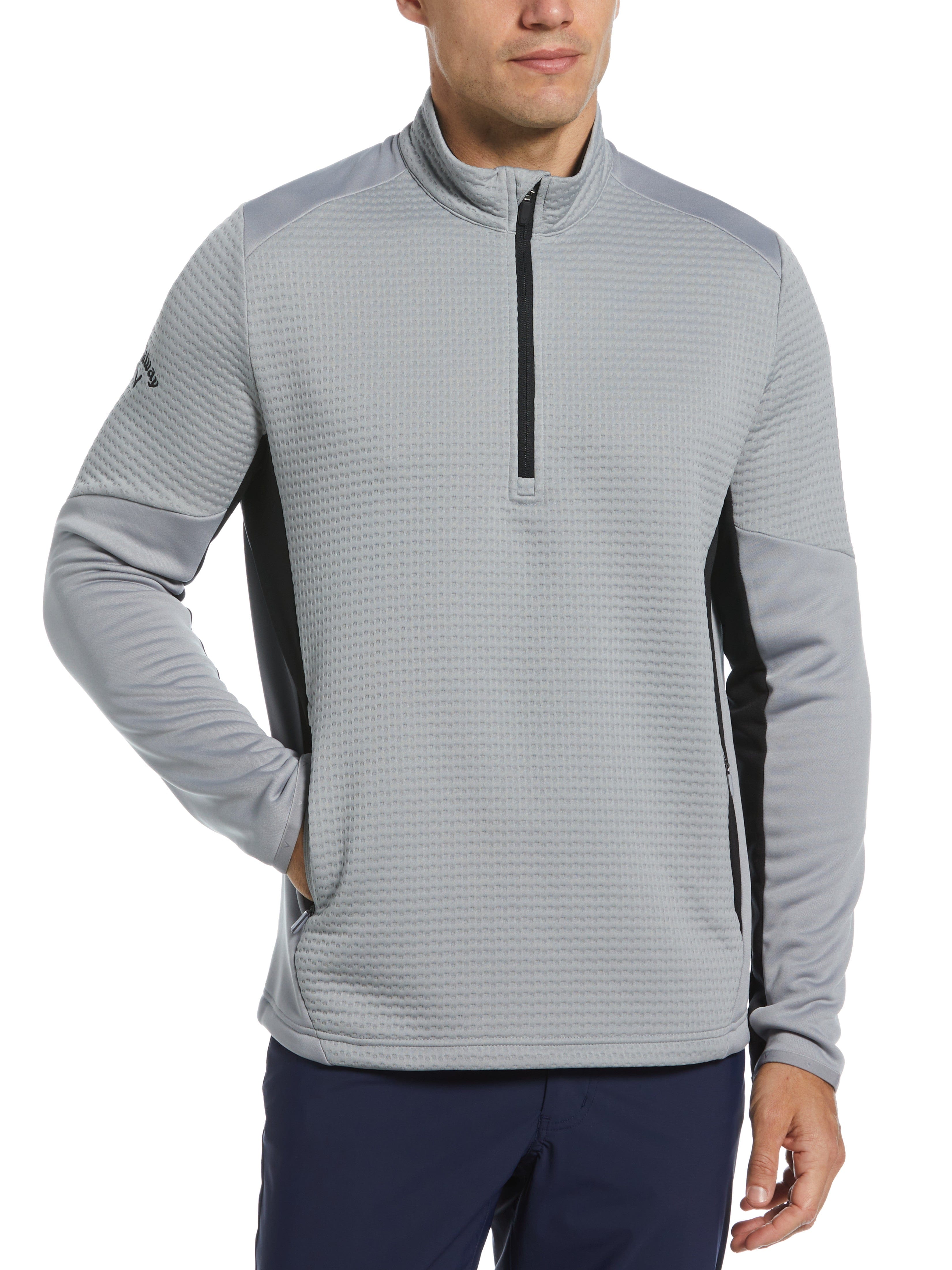 Men's Textured 1/4 Zip Golf Pullover Sweater - Lightweight & Breathable for Golf, Casual Wear & Outdoor Activities