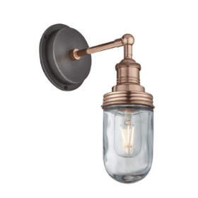 Brooklyn Outdoor IP65 Wall Light in Pewter, Copper & Brass - Weatherproof Exterior Lighting for Patio, Garden & Porch