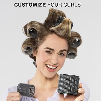 SAVE® Self Grip Heatless Hair Rollers Set - 20pcs (4 Large & 4 Small Curlers + 12 Hair Clips) | Overnight No Heat Curling for Natural Waves | Perfect for Sleeping, Travel & Damage-Free Styling