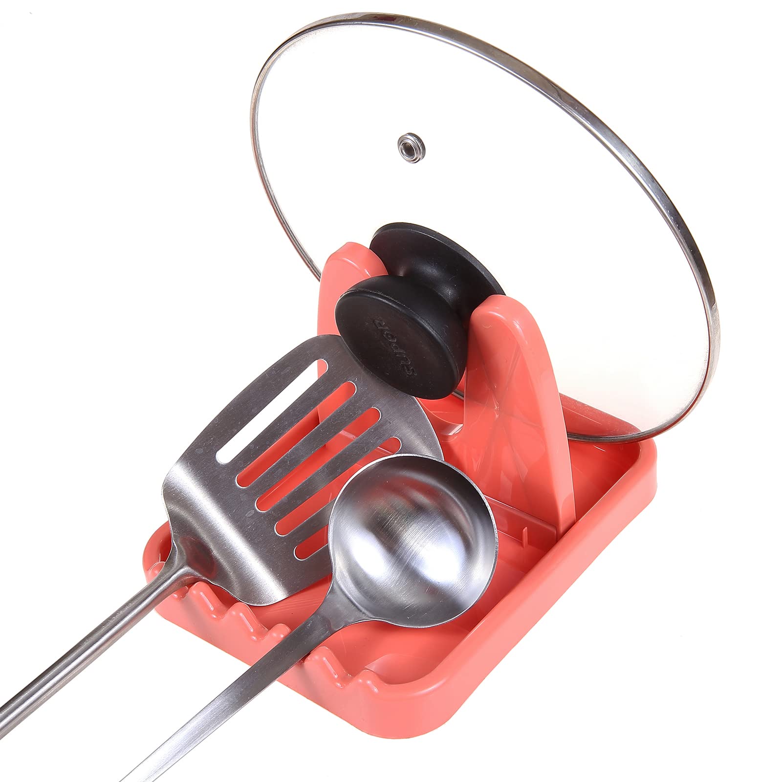 Foldable Heat-Resistant Spoon Rest - BPA Free Kitchen Utensil Holder for Spoons, Ladles & Tongs | 3-Pack Set for Cooking, Baking & Serving | Perfect for Stovetop, Countertop & Outdoor BBQ Use