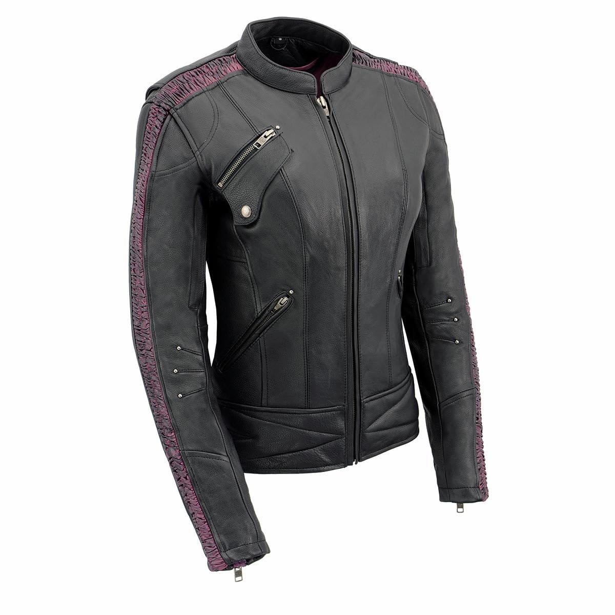 Milwaukee Leather MLL2570 Women's Black Phoenix Embroidered Biker Jacket - Stylish & Protective Motorcycle Gear for Riding & Outdoor Adventures