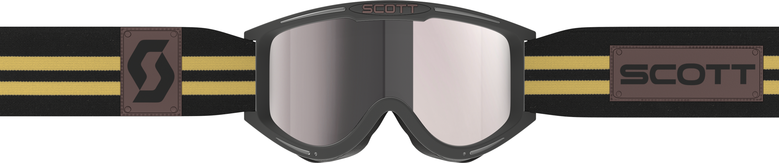 89x Era Goggle - Black/Beige Silver Chrome Lens Ski Snowboard Motorcycle Cycling Safety Glasses for Men & Women - UV Protection, Anti-Fog, Windproof Outdoor Sports Goggles