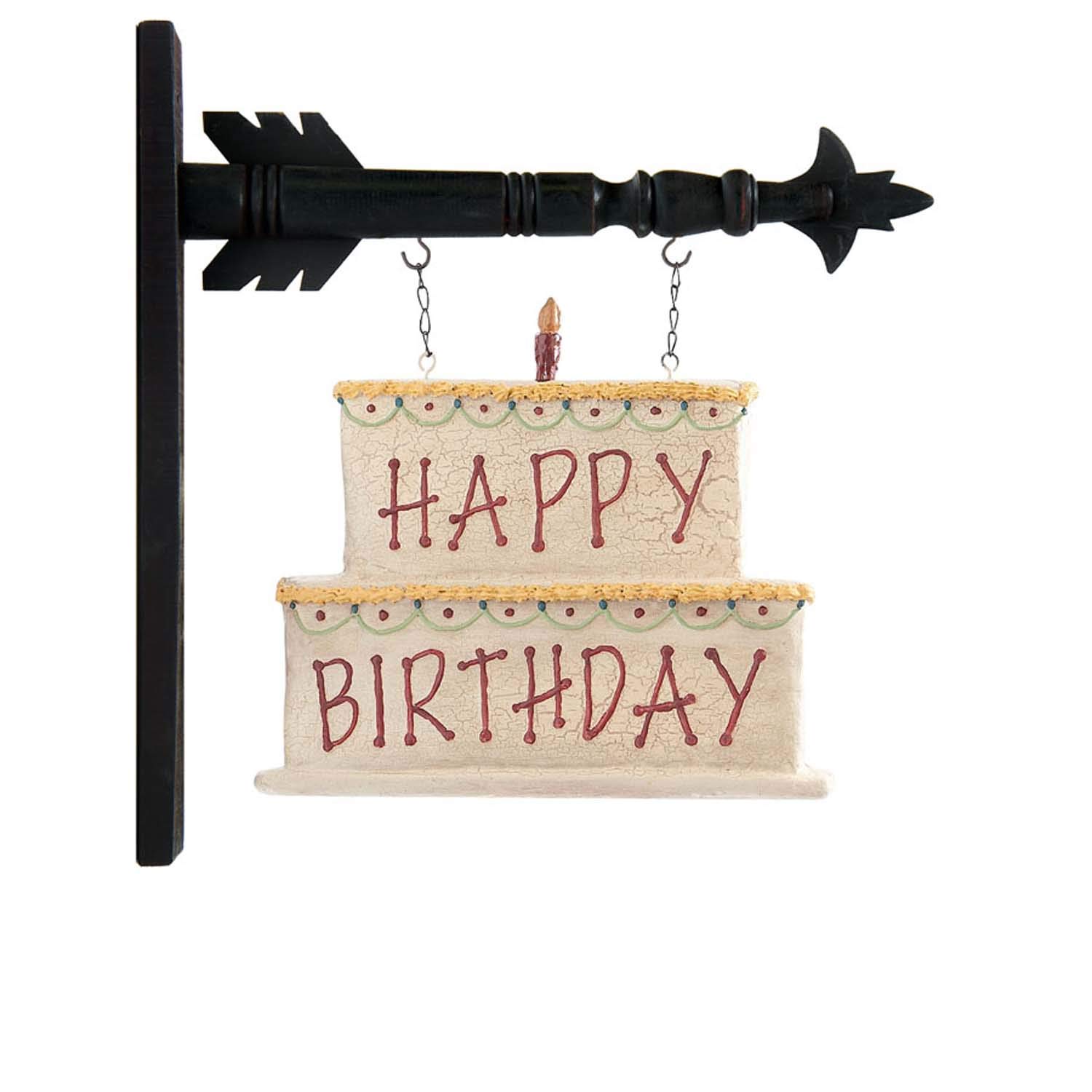 K&K Interiors 13627A 12.5 Inch Happy Birthday Cake Topper Arrow Replacement - 11 Inches Tall, White - Perfect for Birthday Cakes, Cupcakes & Party Decorations