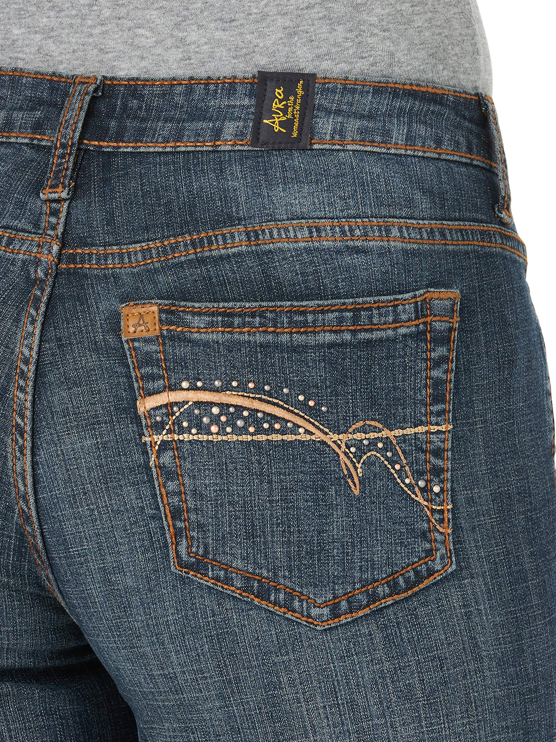 Wrangler Women's Aura Instantly Slimming Mid Rise Boot Cut Jeans - Flattering & Comfortable Denim for Everyday Wear & Casual Outfits