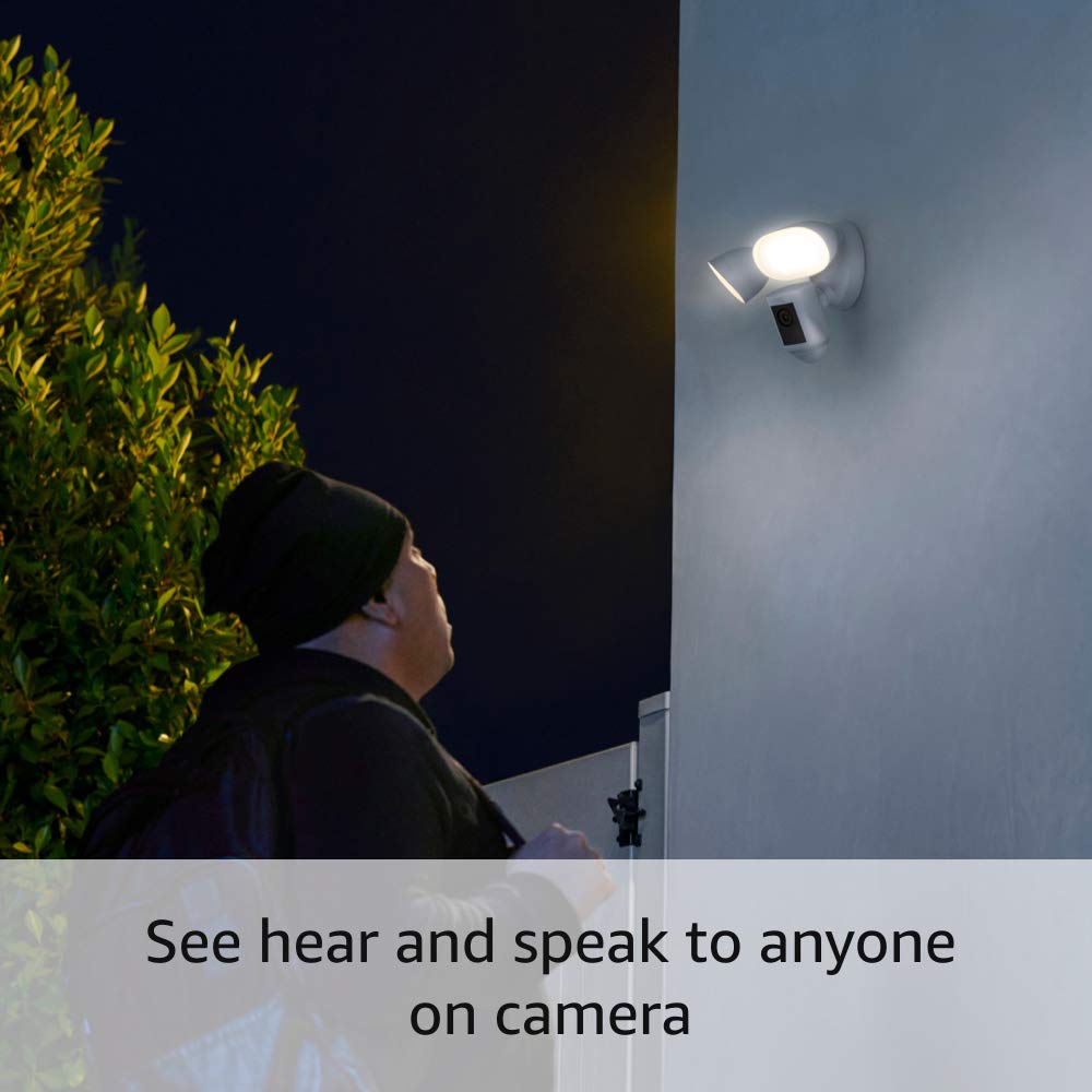 Like-New Ring Floodlight Cam Wired Pro with Bird’s Eye View & 3D Motion Detection (2021) - Black | Outdoor Security Camera for Home Protection, Driveway Monitoring & Night Vision Surveillance