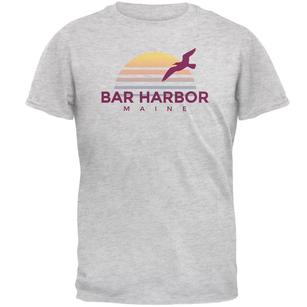 Beach Sun Bar Harbor Maine Men's T-Shirt - Light Heather Grey 2XL - Casual Summer Wear for Vacation & Outdoor Activities