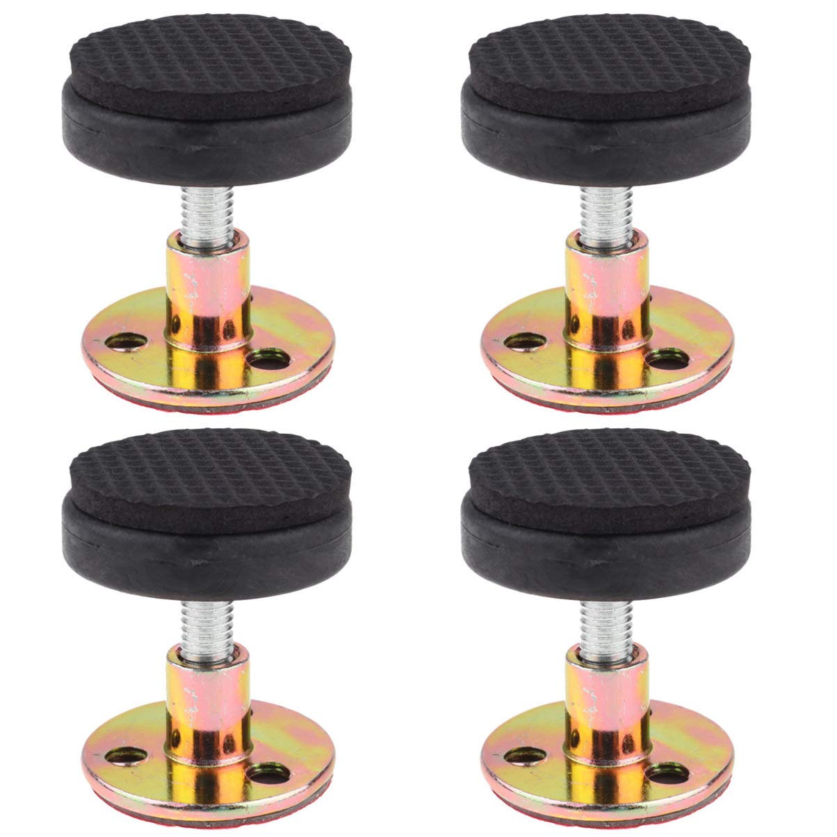Wakauto 4pcs Anti-Shake Bed Frame Stabilizer - Heavy Duty Bed Anti-Sloshing Actuator, Wall Protector Screws & Vibration Dampeners for Double/Queen Beds | Prevent Noisy Bed Movement & Wall Damage for Better Sleep