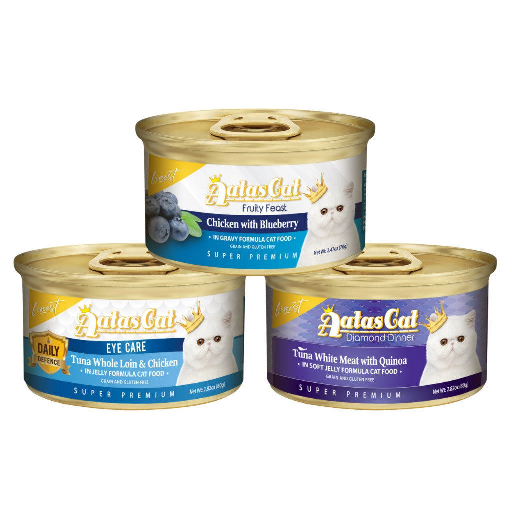 [24-Pack] Aatas Premium Wet Cat Food Variety Bundle - Fruity Feast in Gravy & Diamond Dinner in Jelly - Complete Nutrition for Adult Cats - Perfect for Daily Meals, Weight Management & Picky Eaters