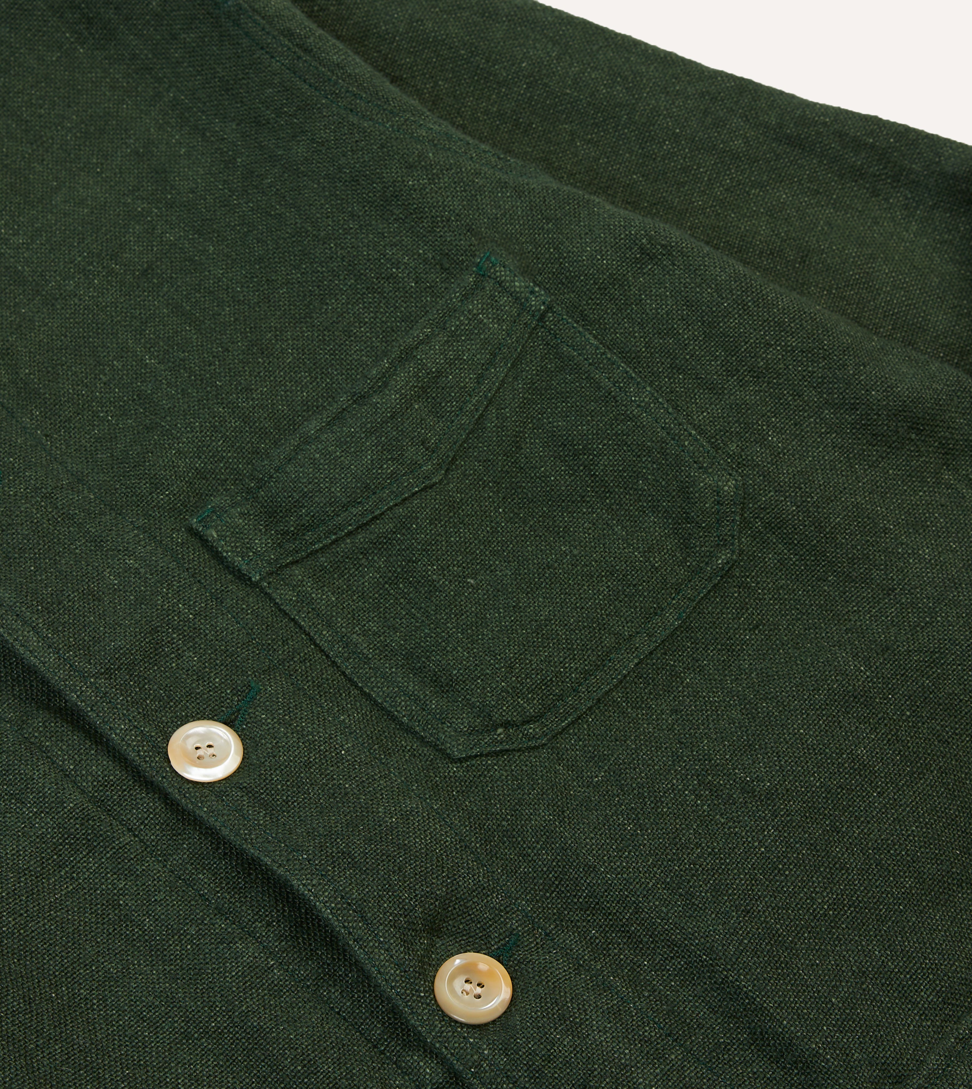 Green Linen Five Pocket Chore Jacket for Men - Durable Workwear for Gardening, Farming & Outdoor Activities
