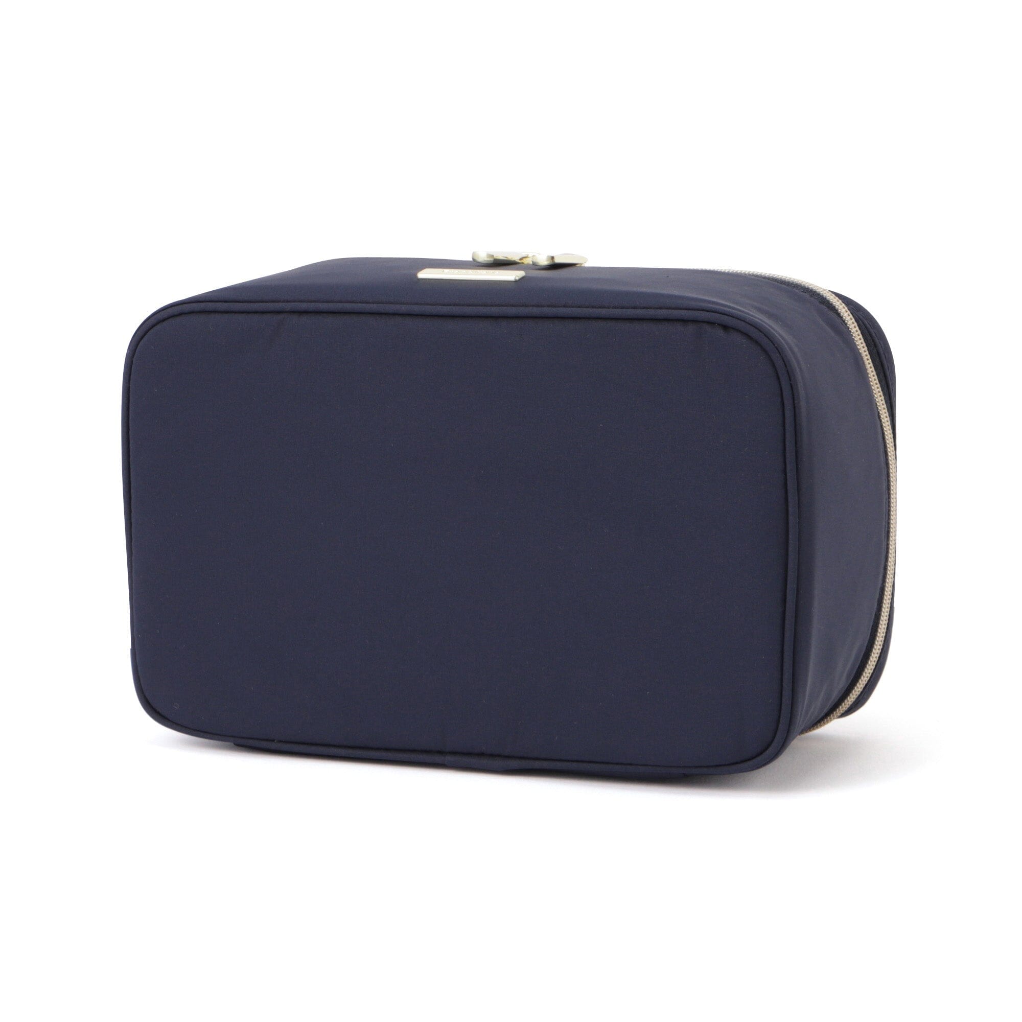 Frilled Vanity Pouch - Navy Blue Makeup Bag for Travel & Daily Use | Compact Cosmetic Organizer with Elegant Lace Trim