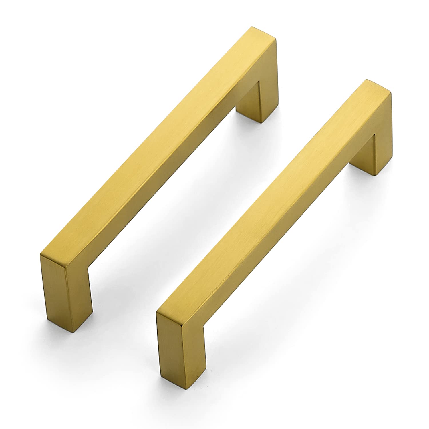 Brushed Brass Cabinet Handles 12 Pack - for Kitchen & Drawer Hardware Upgrade