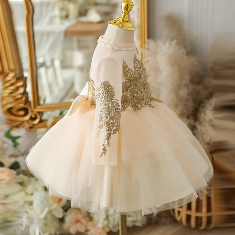 Baby Girl Puffy Birthday Party Princess Dress - Elegant Toddler Formal Gown for Special Occasions | Perfect for 1st Birthday, Christening, Photo Shoots & Pageants
