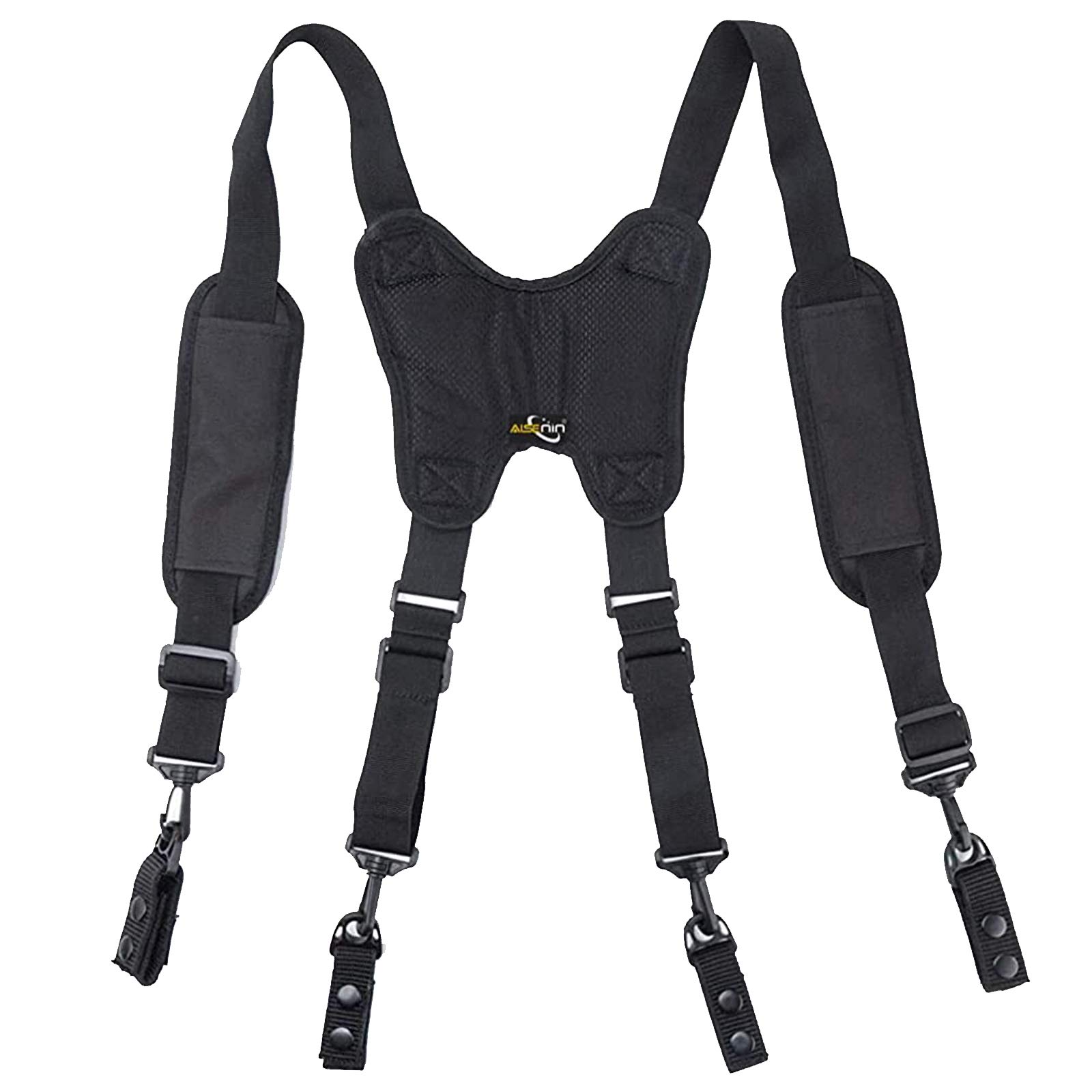 AISENIN Tactical Nylon Police Duty Belt Suspenders - Adjustable Padded Harness for Law Enforcement, Security & Construction Work - Comfortable Tool Belt Support for All-Day Wear