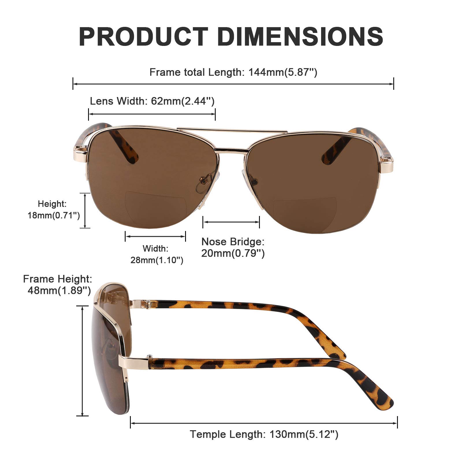 FEISEDY Bifocal Reading Sunglasses for Men & Women - UV Protection, Stylish & Comfortable for Outdoor Reading, Driving, Fishing & Beach Activities | Model B2718