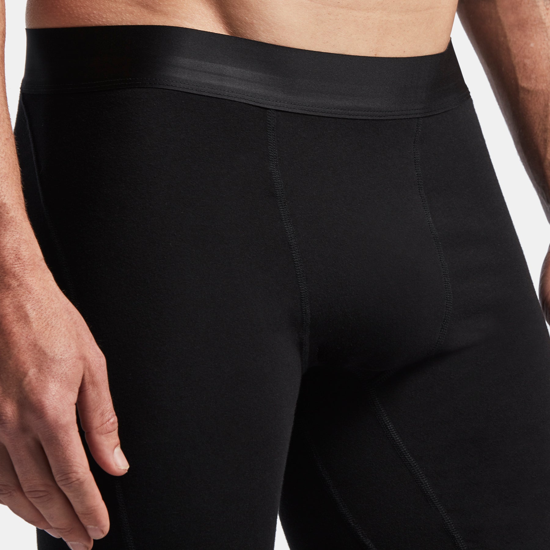 Elevated Lotus Sport Boxer Long - Premium Black Men's Underwear for Gym, Running & Active Lifestyle