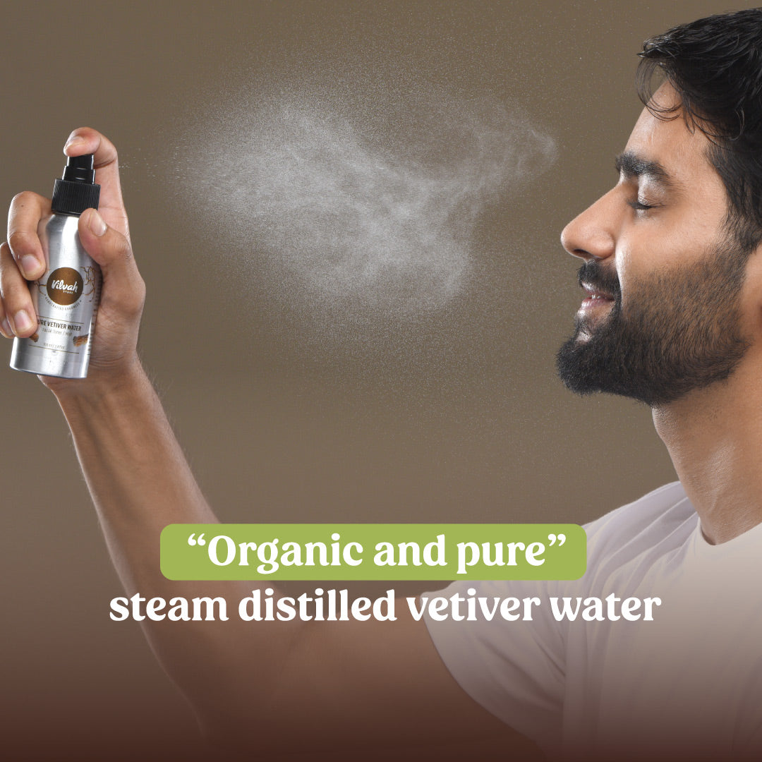 Vetiver Water Facial Toner for Hydration | Alcohol-Free Skin Refresher | Perfect for Dry & Sensitive Skin | Use After Cleansing for Glowing Complexion