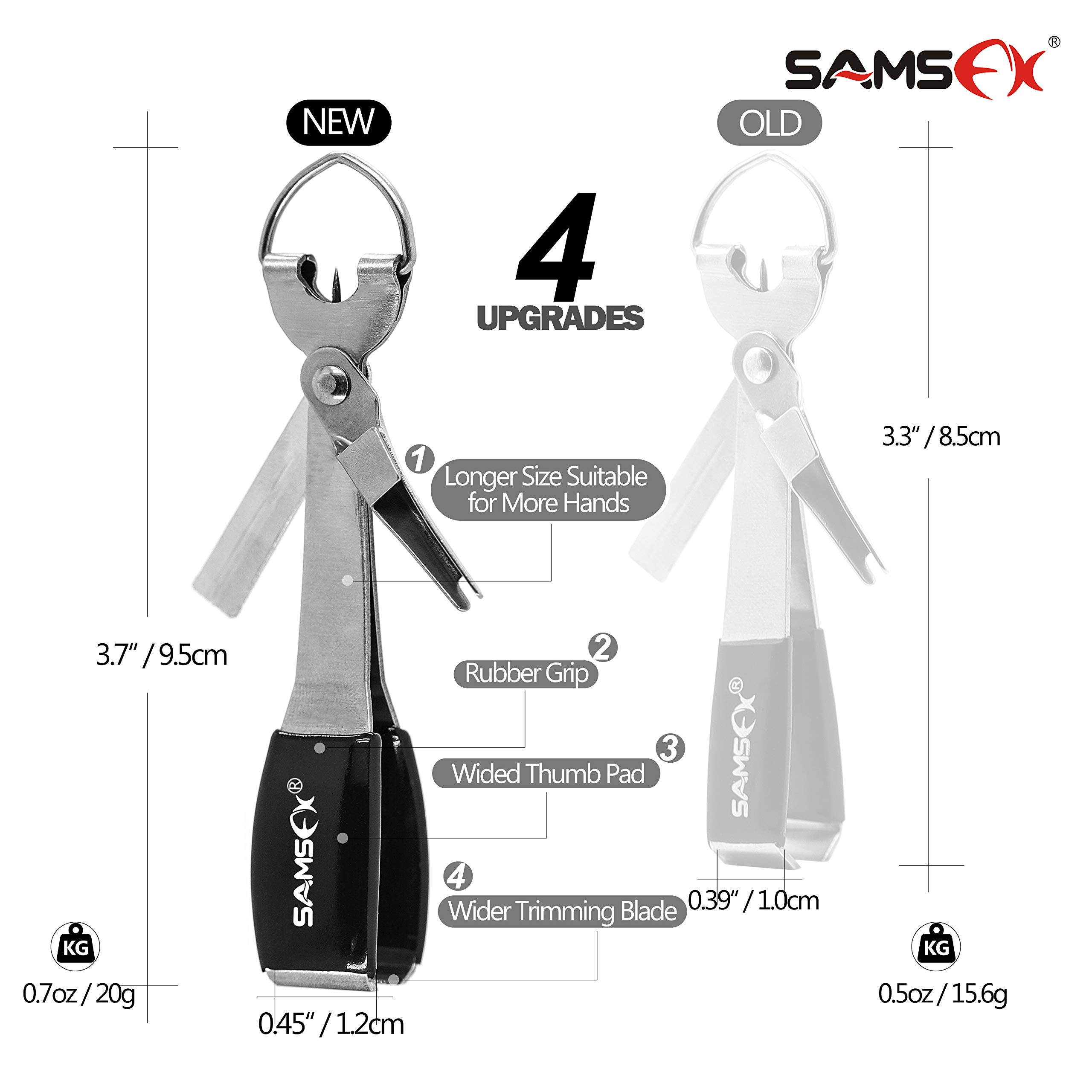 Premium SAMSFX Fishing Knot Tying Tool & Fly Fishing Tippet Cutter Set - 2-Piece Line Nippers & Clippers for Easy Knots & Quick Line Cutting | Ideal for Fly Fishing, Bass Fishing & Saltwater Angling