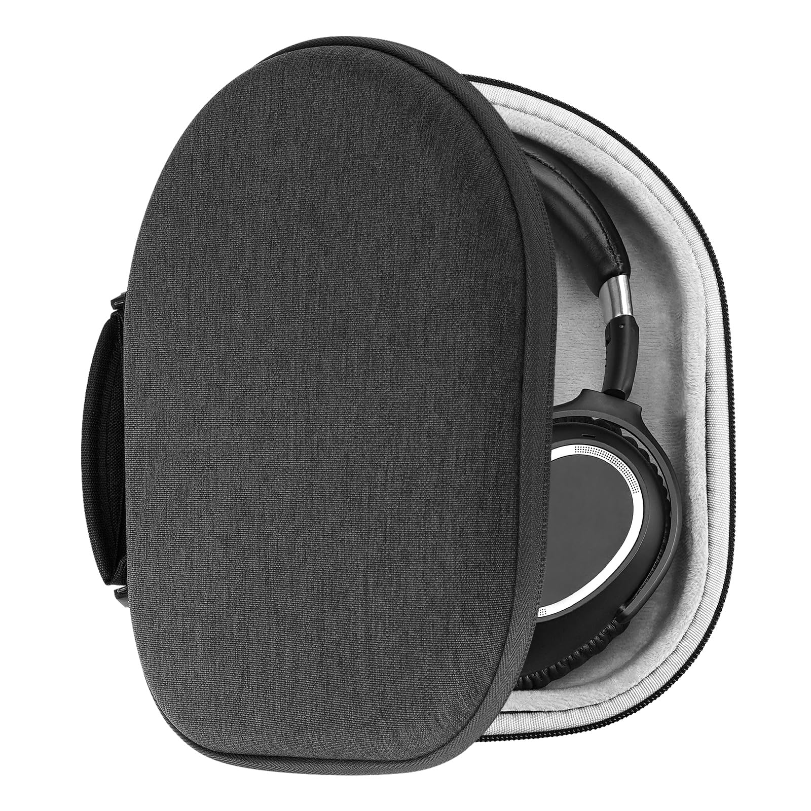 Geekria Shield Hard Shell Travel Case for On-Ear/Over-Ear Headphones - Protective Storage Bag with Cable Compartment (Dark Grey) - Perfect for Travel, Commuting & Home Organization