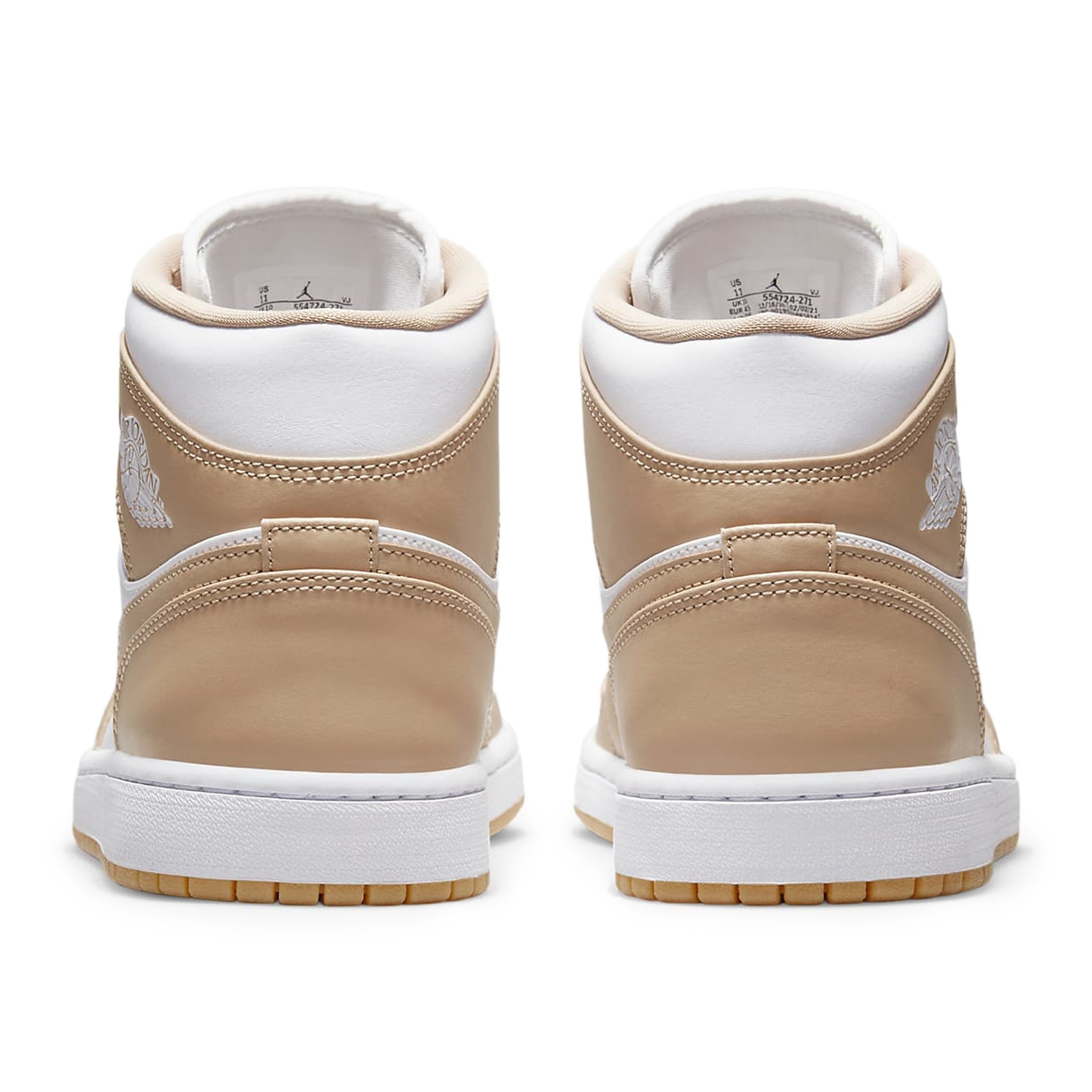 Air Jordan 1 Mid Sneakers - Tan Gum Sole Basketball Shoes for Men | Casual Wear & Street Style Fashion