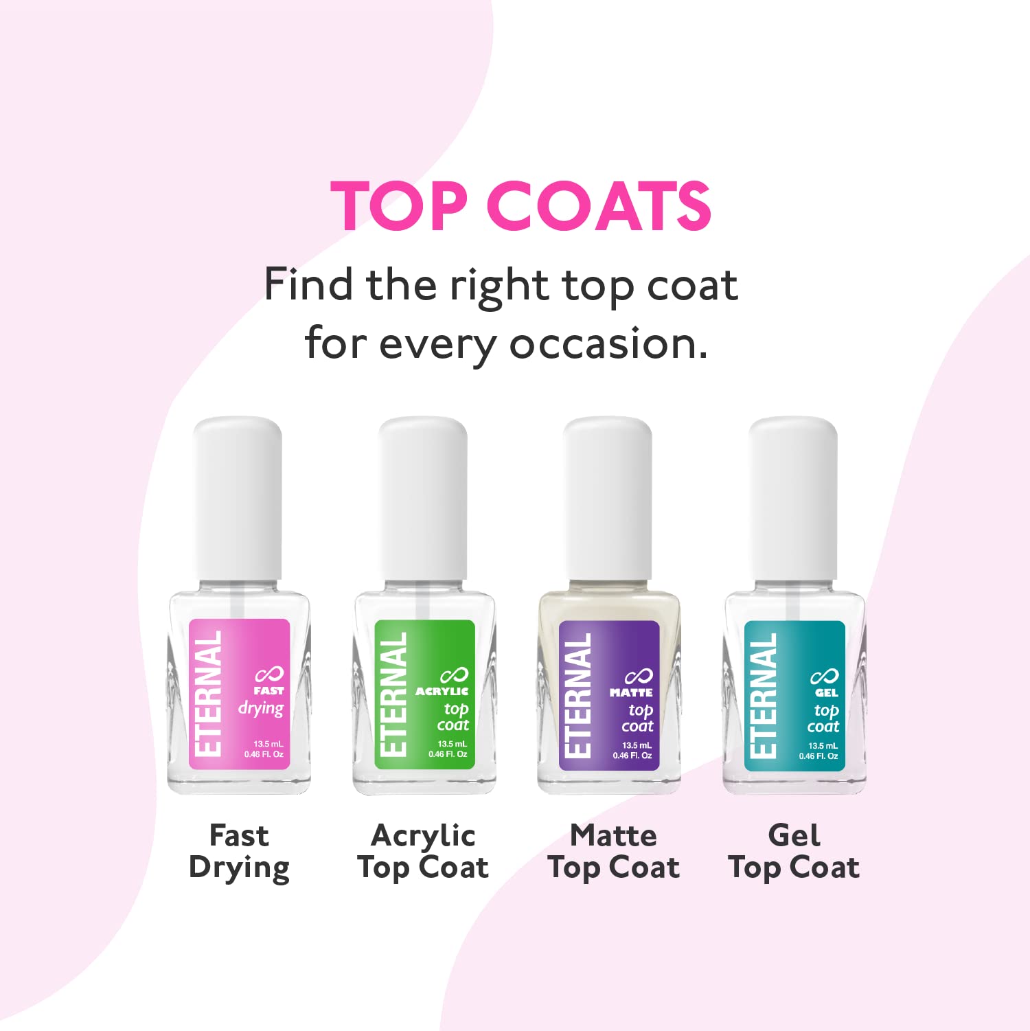 Eternal Matte Top Coat Nail Polish - 13.5 mL Long Lasting Matte Finish, Quick Dry Formula, No UV Lamp Needed - Nail Color Protection & Matte Fingernail Polish for Women - Perfect for Everyday Wear, Special Occasions & Salon-Quality Manicures at Home