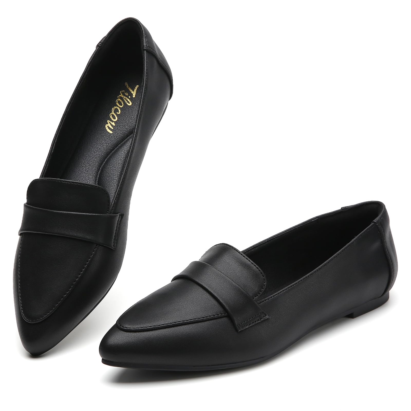 Tilocow Women's Slip-On Loafers - Pointed Toe Flats for Work & Business Casual | Comfortable & Stylish Shoes for Office, Travel & Everyday Wear