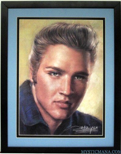 Elvis Presley Poster - Vintage Art Print Framed with Mat - Perfect for Home Decor, Music Room, or Gift for Elvis Fans