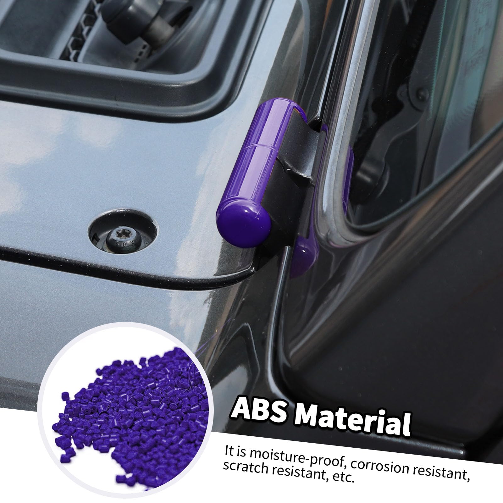 Jeep Wrangler JL JLU & Gladiator JT 2018-2024 Front Windshield Hinge Cover Trim - 1 Pair Purple Accessories for Off-Road Protection & Style Enhancement