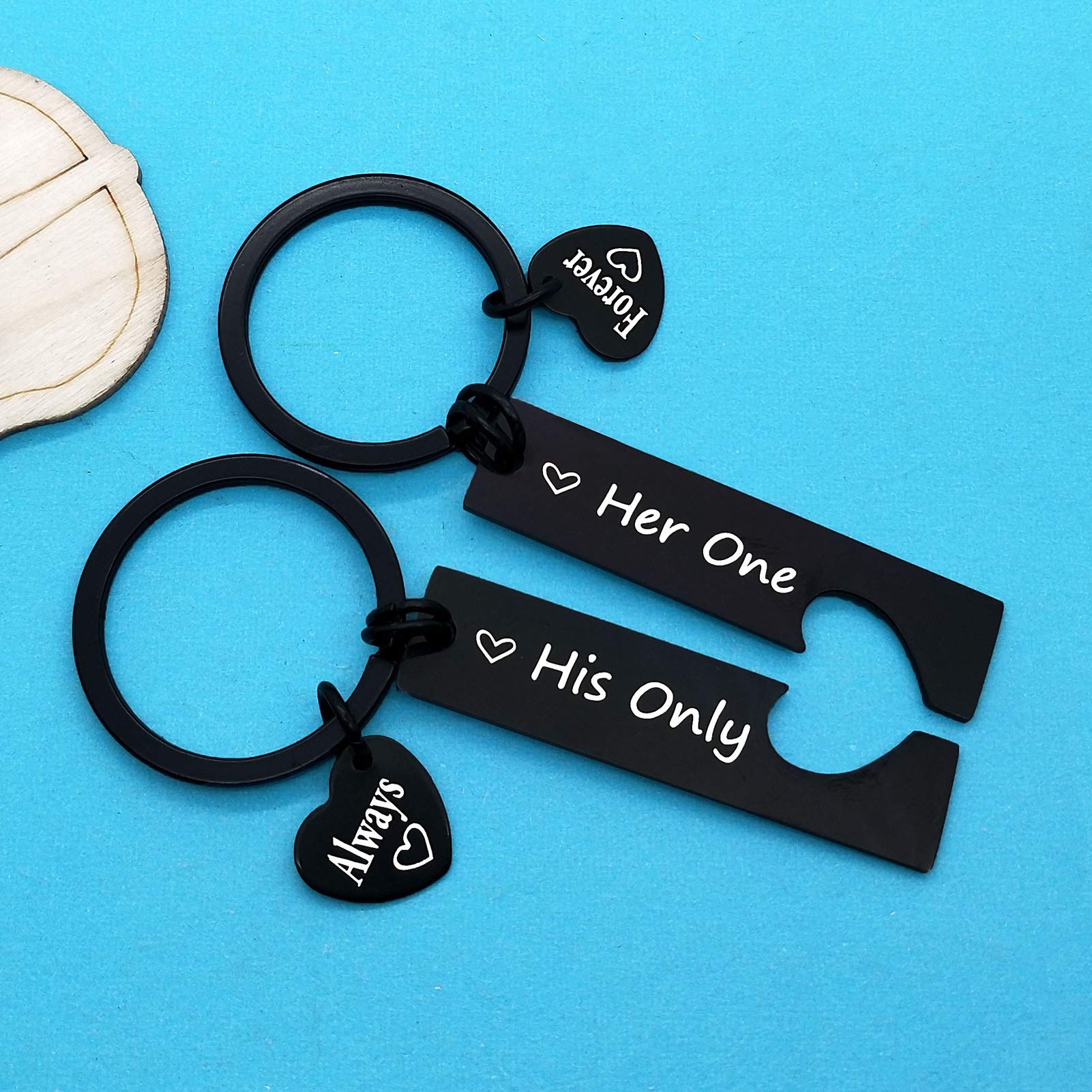 Romantic Couple Keychain Set - Valentine's Day, Anniversary & Christmas Gift for Boyfriend, Girlfriend, Husband or Wife - Perfect Wedding & Birthday Present for Couples | Great for Everyday Carry & Special Occasions