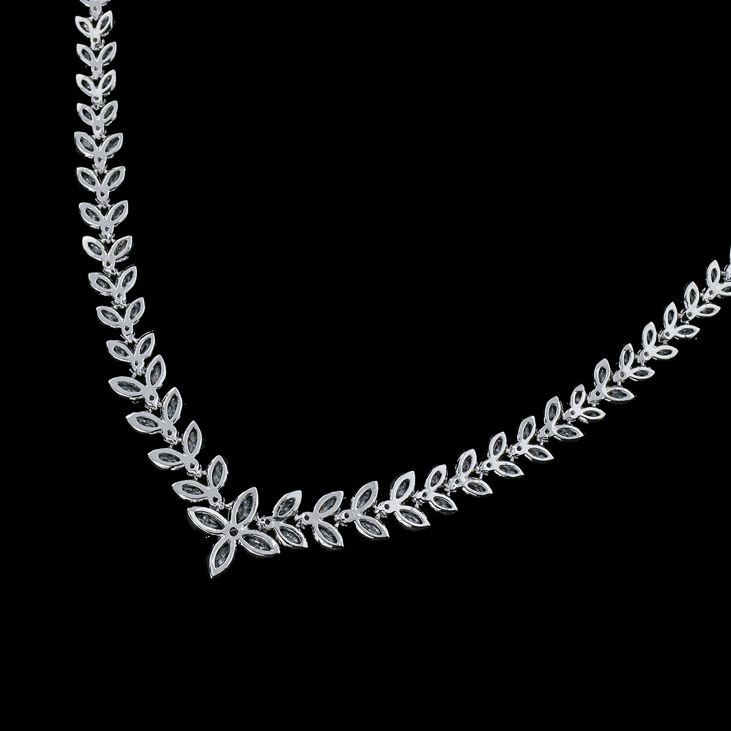 3A Cubic Zirconia Leaf Bridal Jewelry Set - Elegant Wedding Necklace & Earrings for Women | Perfect for Prom, Party & Special Occasions