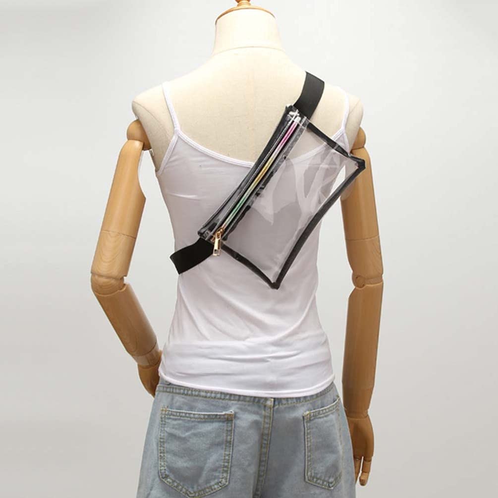 Clear Transparent Waist Fanny Pack for Men & Women - Waterproof Travel Belt Bag for Beach, Gym, Running & Outdoor Activities
