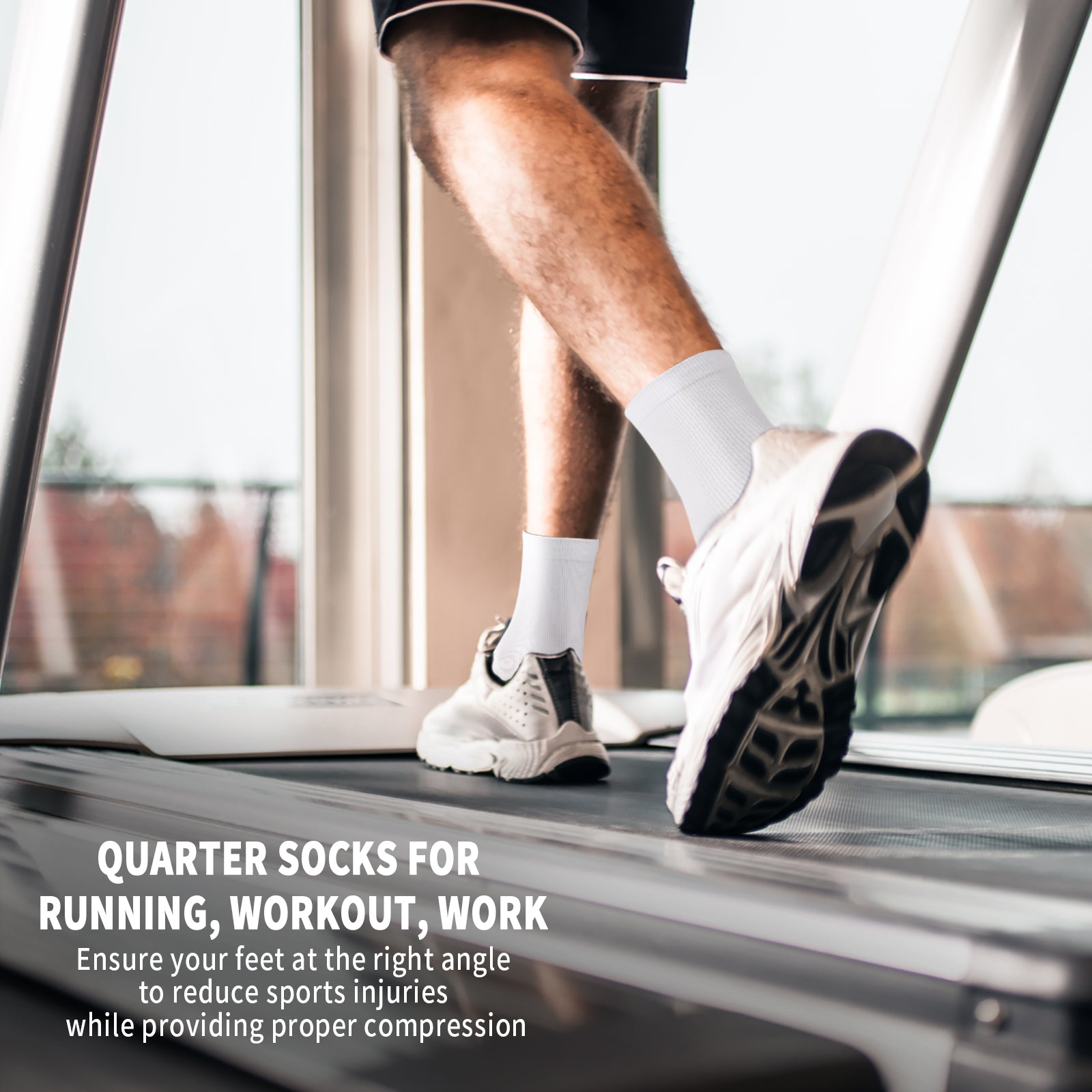 GECKOMAN x PAPLUS Athletic Quarter Socks - 2 Pairs Pack - Breathable Sports Socks for Running, Gym & Casual Wear