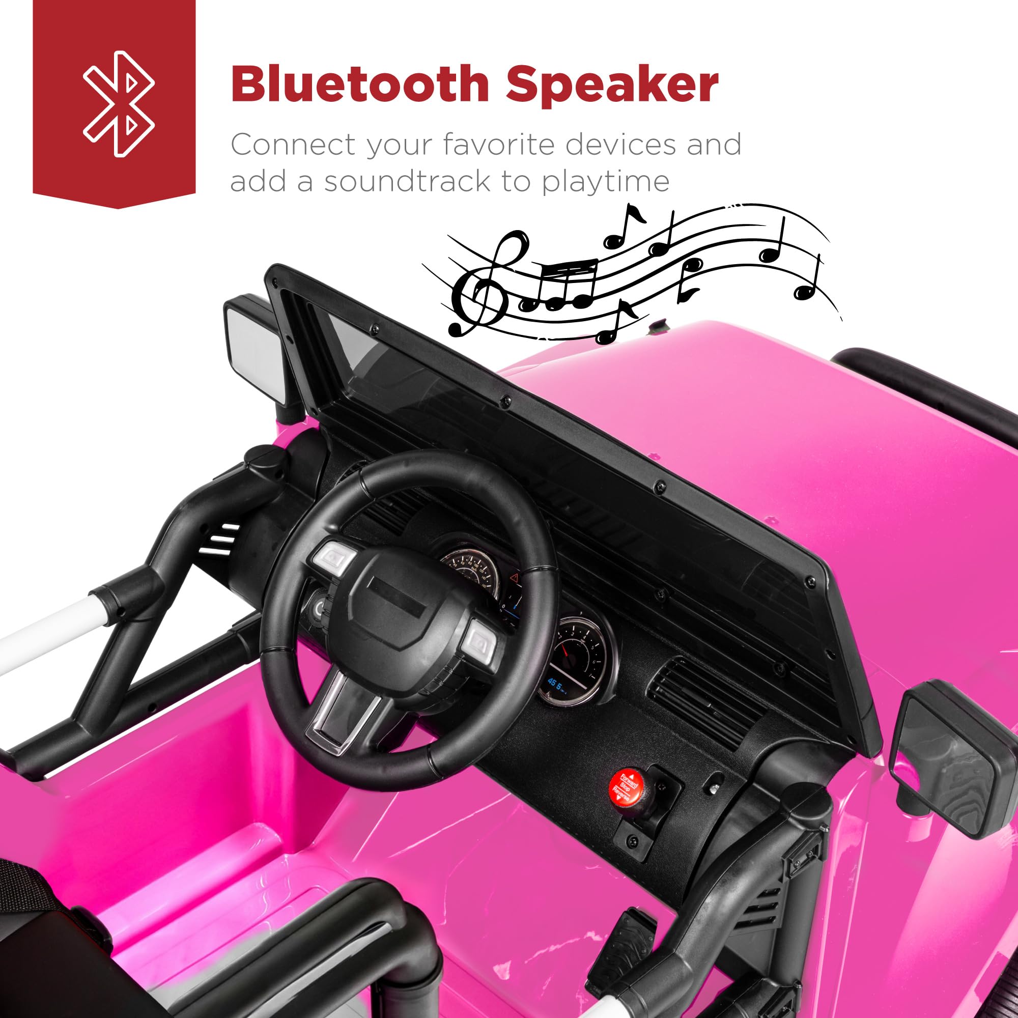 Best Choice Products 12V Kids Ride On Truck - Battery Powered Toy Car with Spring Suspension, Parent Remote Control, 3 Speed Settings & LED Lights - Pink Electric Vehicle for Boys & Girls - Perfect for Birthday Gifts, Outdoor Play & Backyard Fun