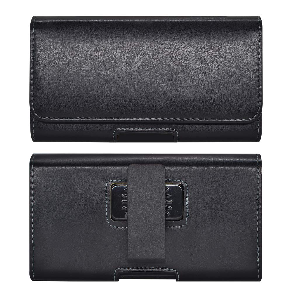 Premium PU Leather Swivel Clip Phone Holster Belt Pouch for Samsung Galaxy S25+/S24 FE/S23 FE/S22+/S21 FE/S20 FE, A54/A53/A35/A15/A25, iPhone 15/14/13 Pro Max & Pixel 8 Pro - Secure Carry Case for Work, Hiking & Outdoor Activities