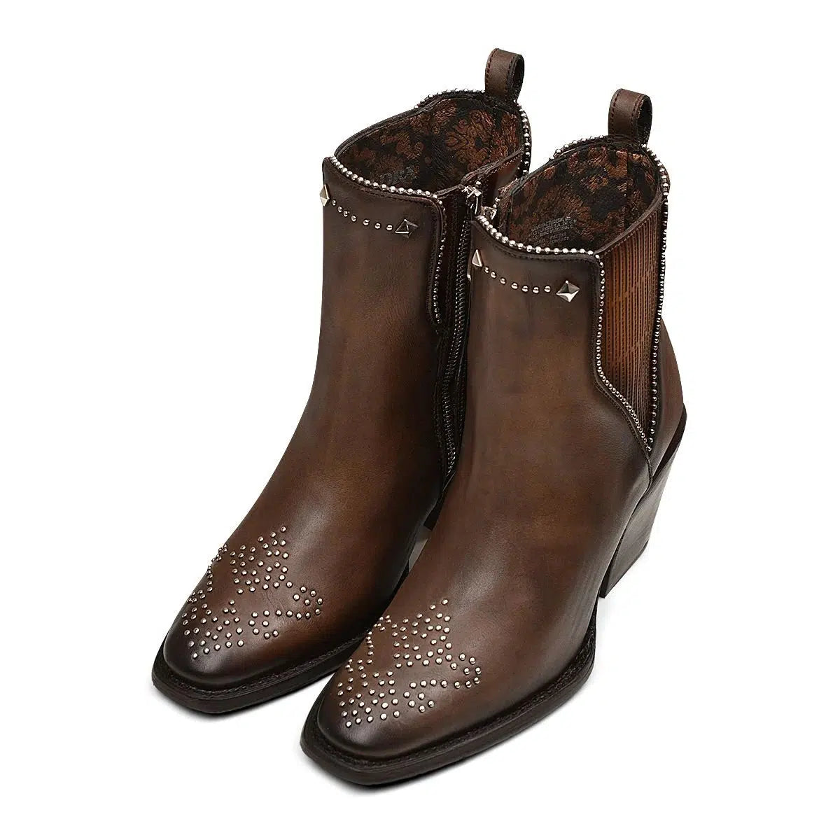 Cuadra Brown Fashion Cowboy Cowhide Leather Ankle Boots for Women - Western Style Booties for Casual Outfits & Country Events