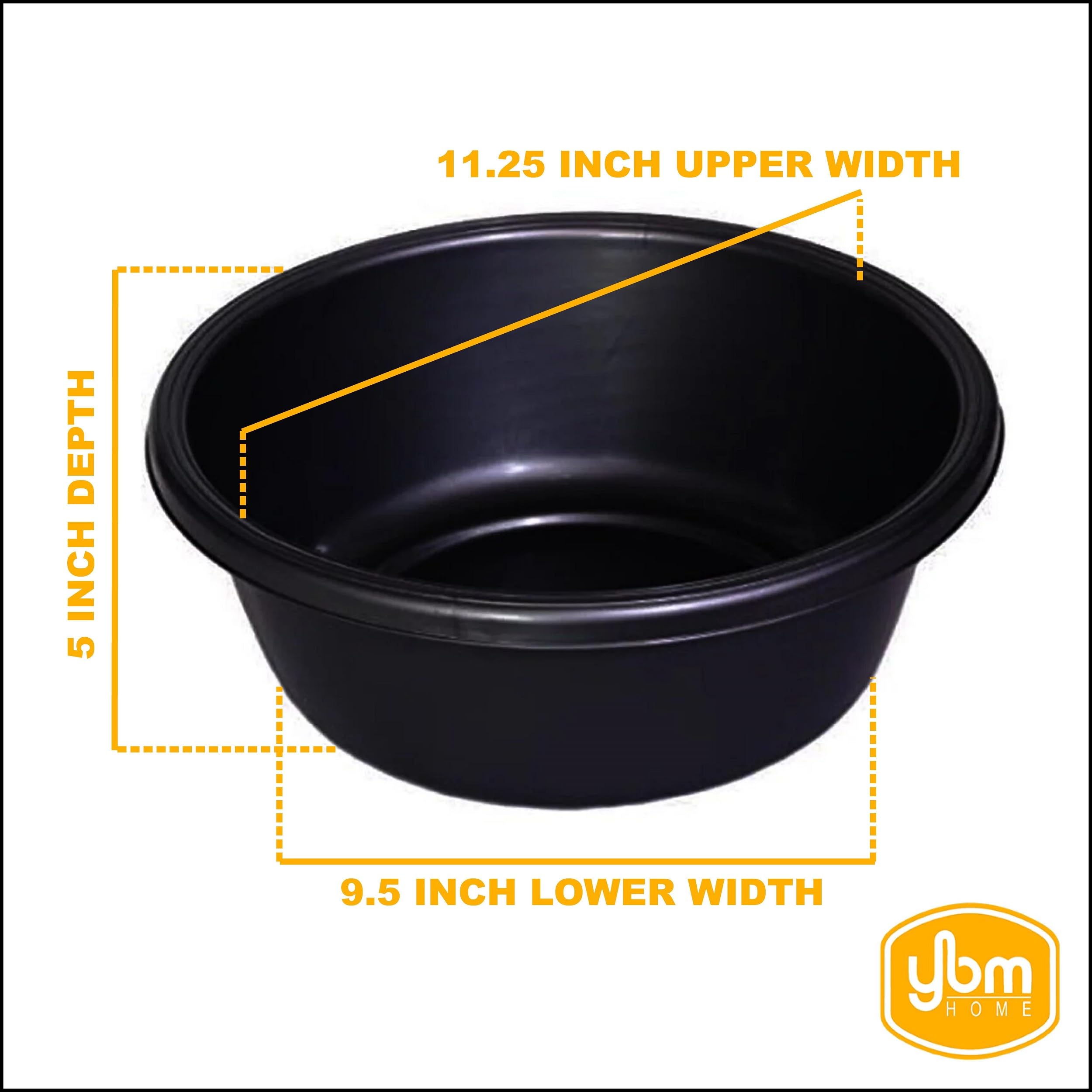YBM HOME 7 Quart Round Plastic Wash Basin - Blue (12 Pack) | Durable Laundry & Kitchen Utility Tub for Clothes, Dishes & Household Cleaning