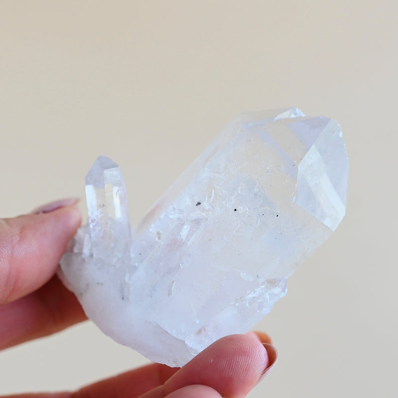 Mini Brazilian Quartz Cluster Trio Set - 3 Piece Natural Crystal Collection for Home Decor, Meditation & Healing | Perfect for Office Desk, Living Room & Gift Giving