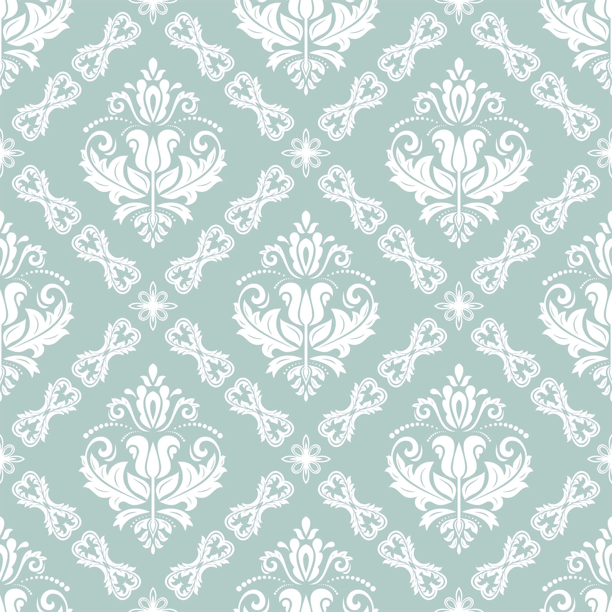 Duck Egg Blue Damask Peel and Stick Removable Wallpaper - Self-Adhesive Wall Covering for Bedroom, Living Room & Nursery Decor - Easy to Install & Remove