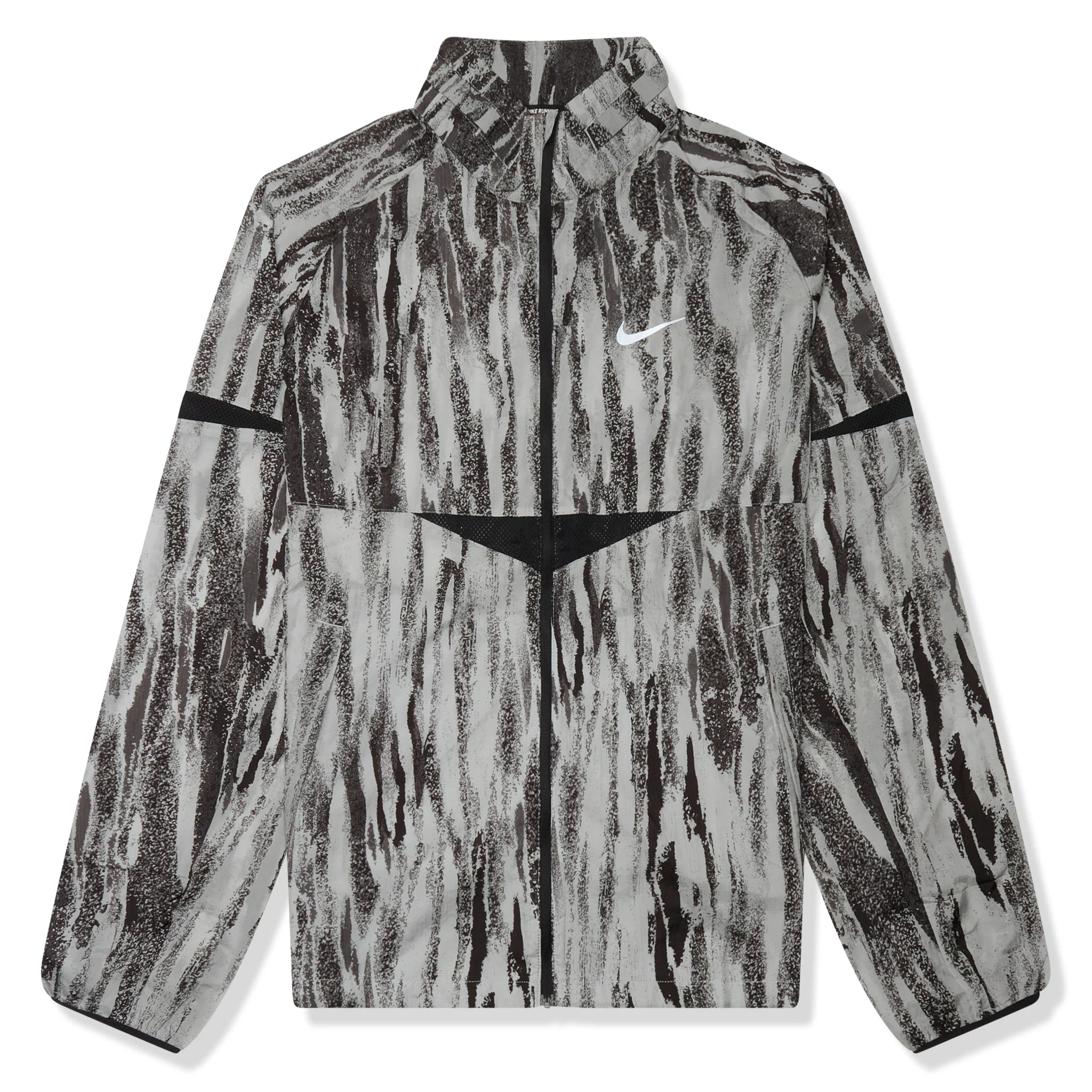 Nike Running Wild Run Zebra Print Grey Windrunner Jacket - Lightweight Athletic Running Hoodie for Men & Women - Perfect for Jogging, Gym Workouts & Outdoor Sports