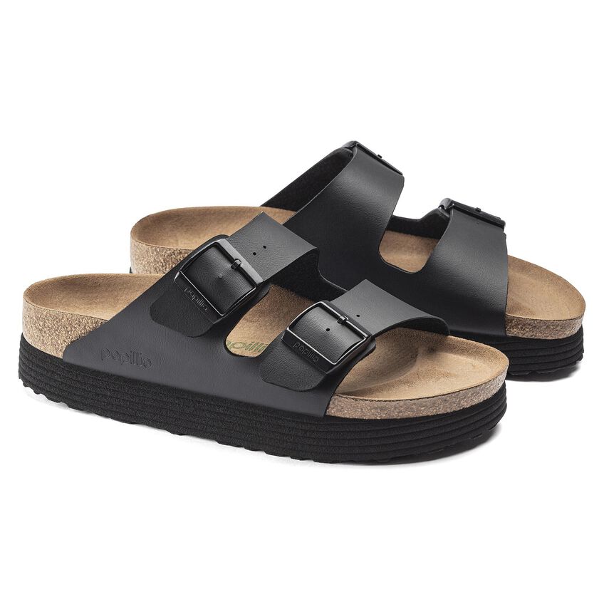 Birkenstock Arizona Platform Vegan Sandals in Black - Comfortable & Stylish for Women & Men | Perfect for Casual Wear, Beach, and Summer Outfits