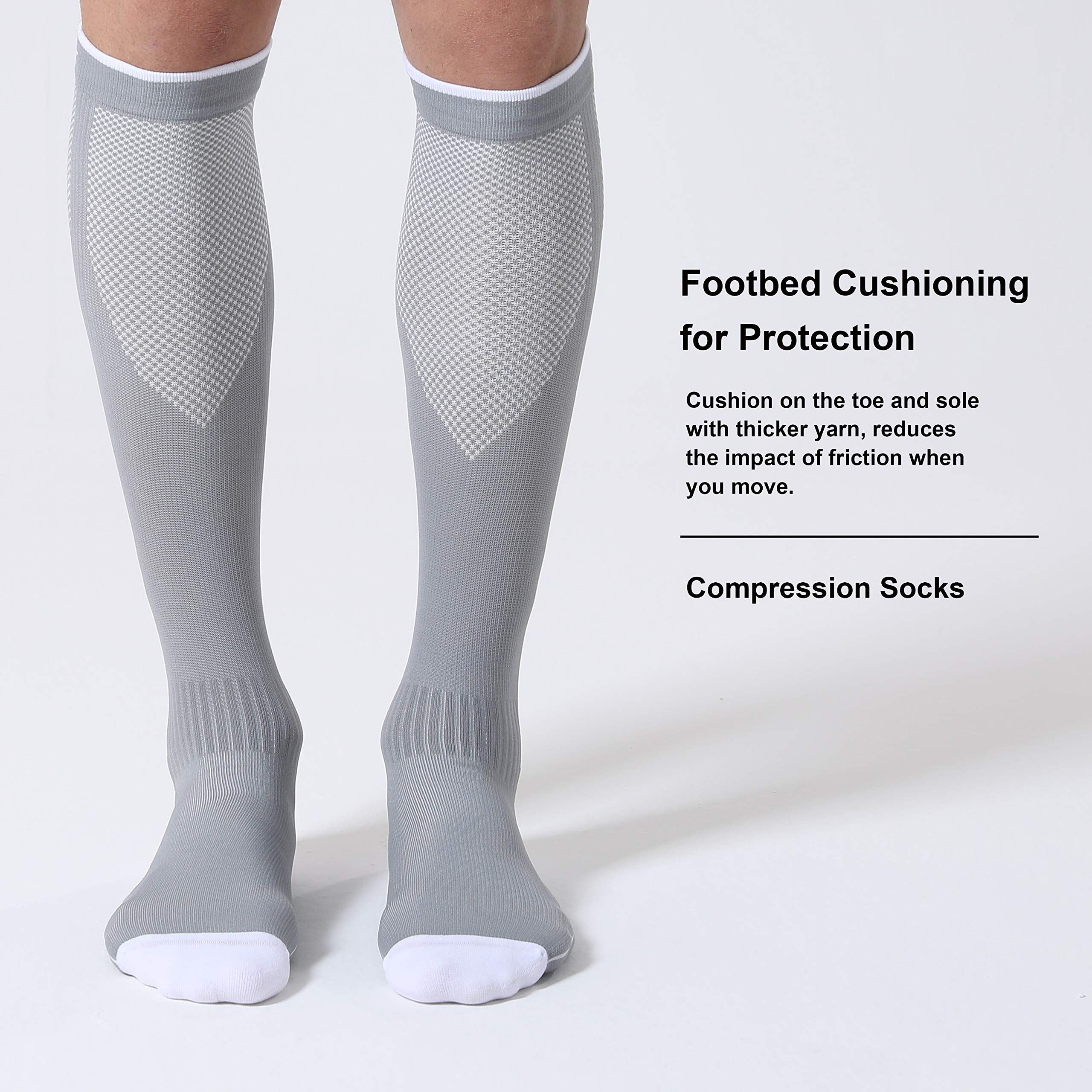 CelerSport 3 Pairs Compression Socks for Men & Women 20-30 mmHg - Running, Hiking & Travel Support Socks - Improve Circulation & Reduce Fatigue for Athletes & Nurses
