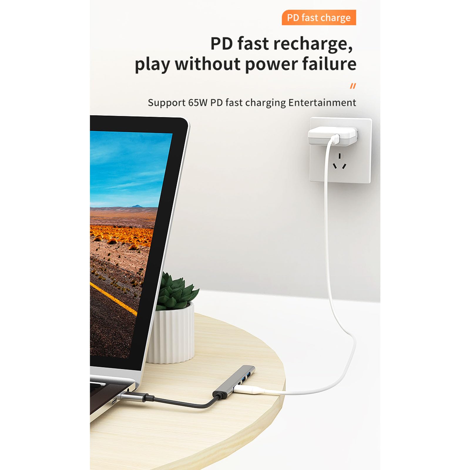 LIGSLN 5-in-1 USB C Hub - Aluminum Alloy USB C Adapter with USB 3.0/2.0 Ports, High-Speed Data Transfer & OTG Function - Perfect for MacBook, iPad Pro, Chromebook & More