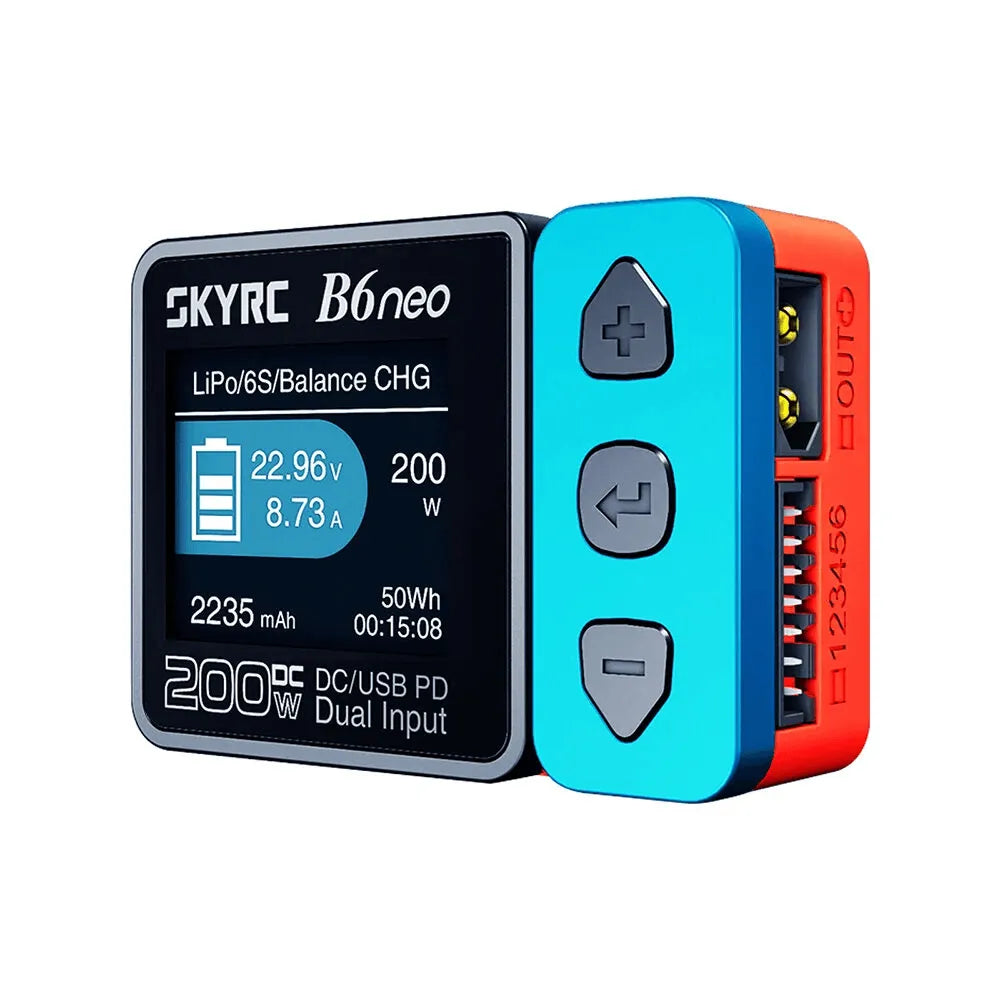 SKYRC B6 B6neo 200W DC 80W PD Smart LiPo Battery Balance Charger Discharger for RC Drones Cars Airplanes - Perfect for Hobbyists and Professionals