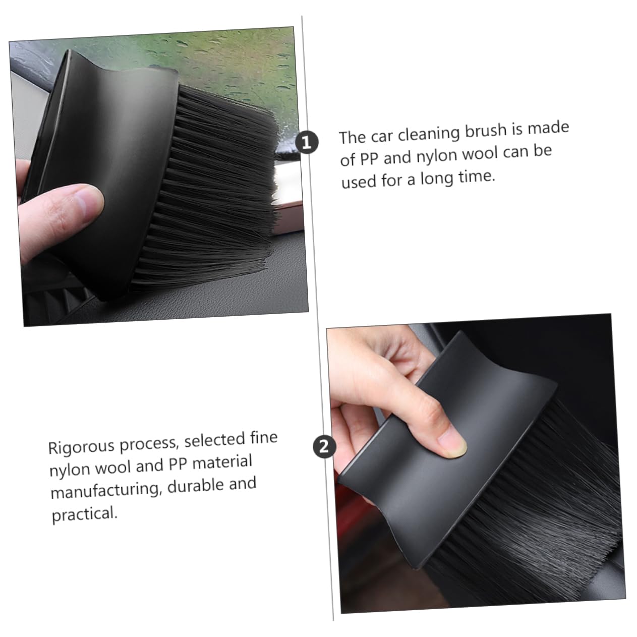 ERINGOGO Soft Fur Interior Cleaning Brush - Car Detailing & Polishing Brush for Wheels, Dashboard, and Upholstery | Perfect for Auto Detailing, Home Cleaning, and DIY Car Care