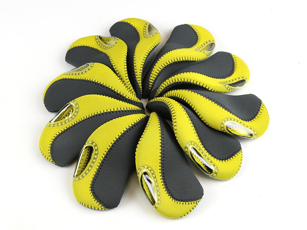 Premium Neoprene Golf Iron Club Head Covers - Set of 10 | Durable Protection for Irons 1-10 | Perfect for Course Play, Travel & Club Storage
