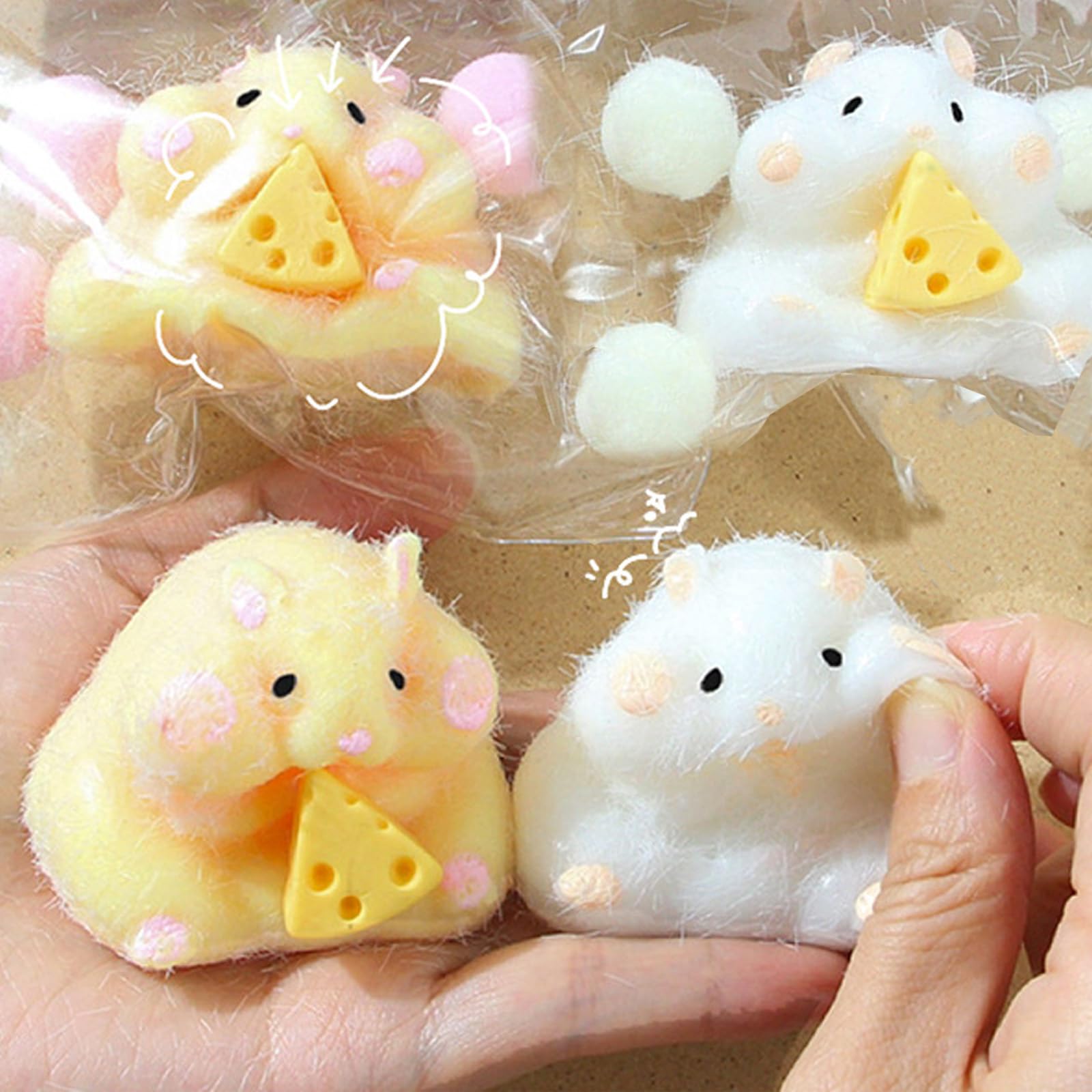 2 Pack Taba Hamster Fidget Toys - Quiet Stress Relief Sensory Toys for Kids, Perfect for Christmas Gifts, Party Favors & Classroom Rewards - Great for Anxiety Relief, Focus & Sensory Play at Home or School